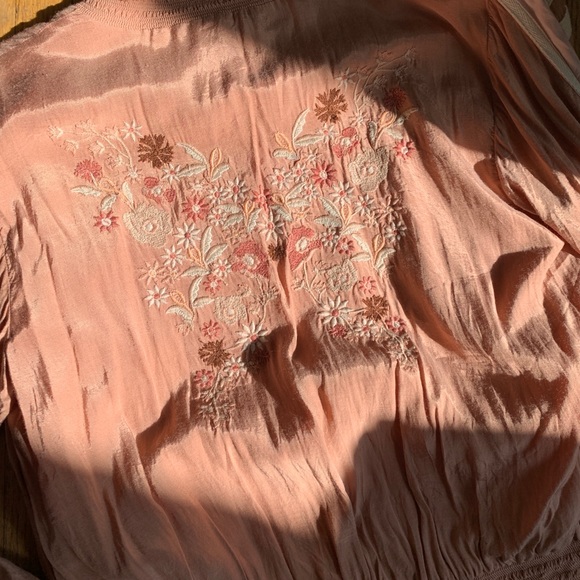 Vintage Satin Bomber Jacket 🌸 Embroidered Butterfly 🦋 Ruffled collar & wrists - Picture 14 of 14